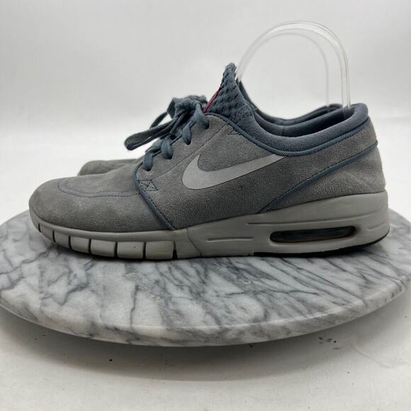 Nike Mens 7 Skateboarding Shoes SB Stefan Janoski Max Leather Blue 685299-406 - Picture 4 of 13